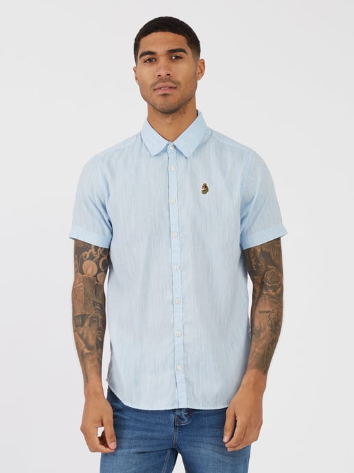 Men's Luke 1977 Yoko Linen Shirt in Blue - Image 1