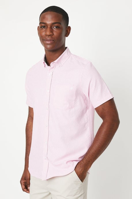 Oxford Fine Stripe Short Sleeve Shirt