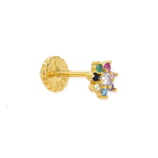 Piercing Luxenter, Fanti 925 sterling zilver en veelkleurige zirkonia afgewerkt in 18 karaat geel goud - Image 1