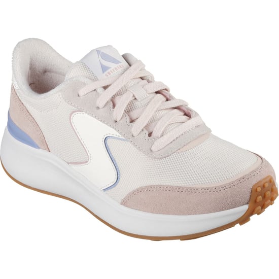 Skechers BLVD Retro Runner Leather Dames Licht Roze/Paarse Trainers - Image 1