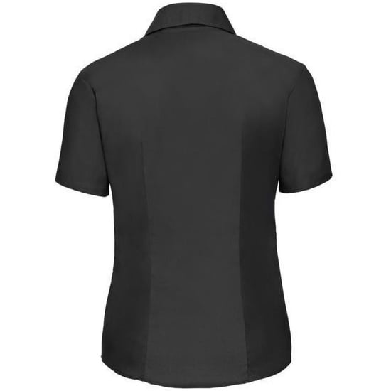 Russell Collection Ladies/Womens Short Sleeve Easy Care Oxford Shirt (Black)
