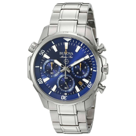 Bulova Marine Star Heren Zilveren Horloge 96B256 - Image 4