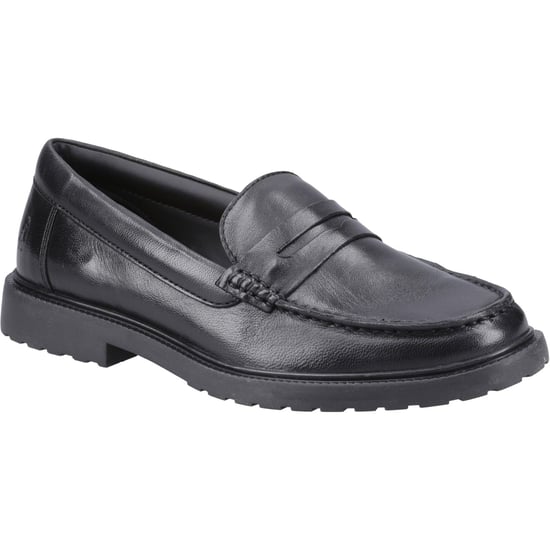 Hush Puppies Verity Slip On Leren Vrouwen Zwarte Loafers - Image 1