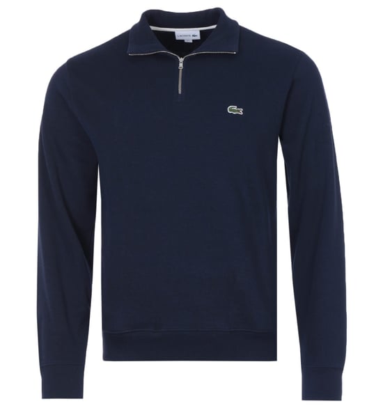 Lacoste katoenen sweatshirt met rits en opstaande kraag voor heren, marineblauw - Image 1