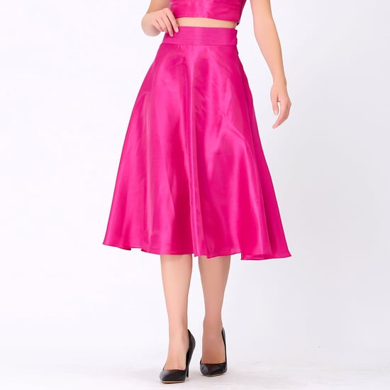 Wijd uitlopende taffeta rok - Image 4