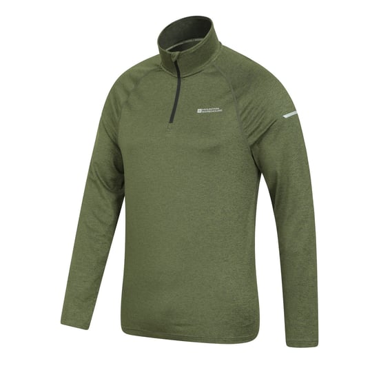 Mountain Warehouse Heren Echo gemêleerde gerecyclede semi-rits midlayer (Groen) - Image 4