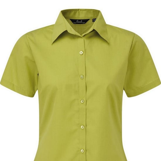 Premier Popeline blouse met korte mouwen / Gewoon werkoverhemd (Kalk) - Image 2
