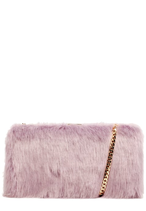 Faux Fur Clutch Bag & Chain
