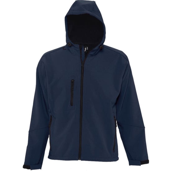 SOLS Heren Replay Hooded Soft Shell Jacket (ademend, winddicht en waterbestendig) (Franse marine) - Image 1