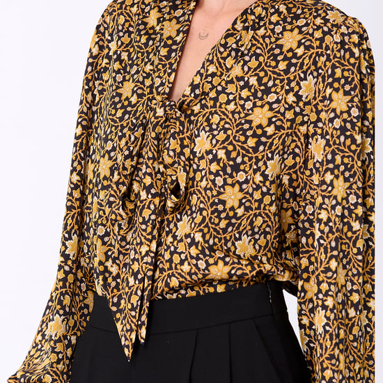 Ascot-tie blouse en kunst-deco print - Image 5