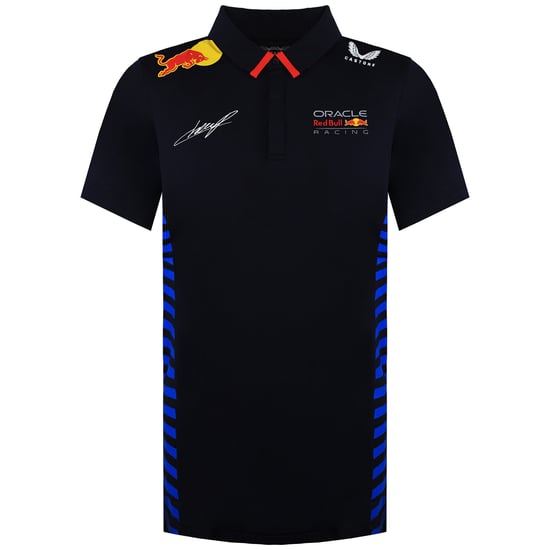 Red Bull Racing Official Teamline 11 Perez Mens Navy Polo Shirt - Image 1