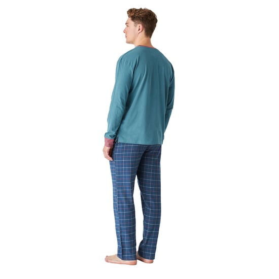 JJB12 Men's Long Sleeve Round Neck Cotton Pajamas