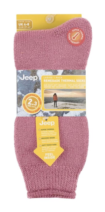 Dames Thermosok | Jeep | Ademend Luxe Gevoerde Winterbootsokken voor Vrouwen - Roze - Image 2