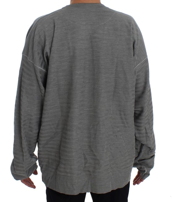 Dolce & Gabbana Heren Grijze Crewneck Pullover Zijden Trui - Image 3