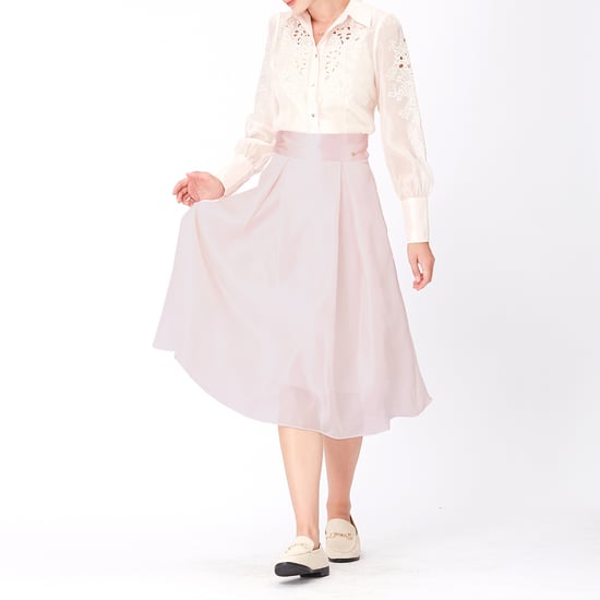 Uitlopende organza en satijnrok - Image 1