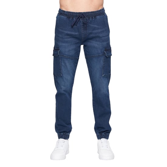 Crosshatch Heren Malimore Gesloten Enkellange Cargo Jeans (Donkere wasbeurt) - Image 1