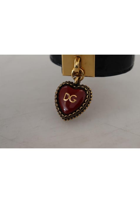 Zwart Lederen Hart Sleutelhanger Armband - Image 5
