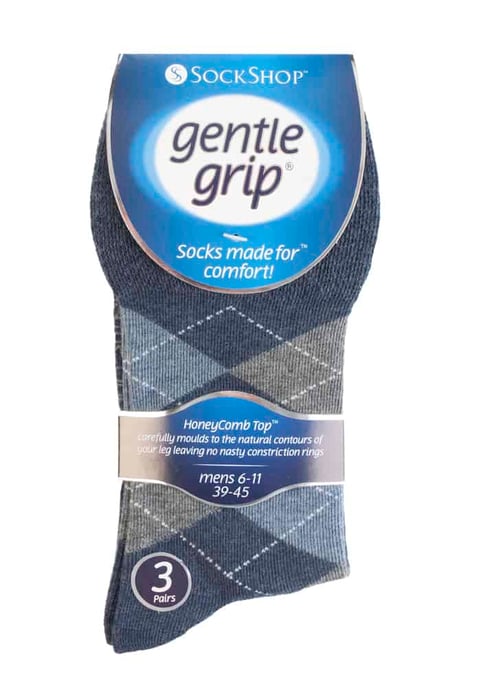 6 paar sokken zonder elastiek herensokken met zachte grip 39-45 Uk - MGG38 - Image 2