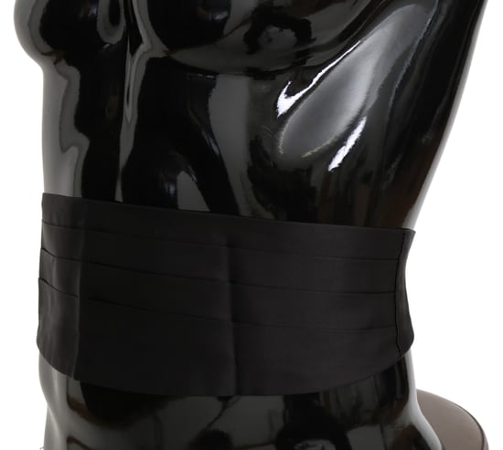 Dolce & Gabbana Zwarte Mannen Taille Riem 100% Zijde Cummerbund - Image 5