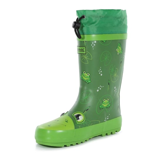 Regatta Childrens/Kids Mudplay Jnr Frog Square Wellington Boots (Frog Green)