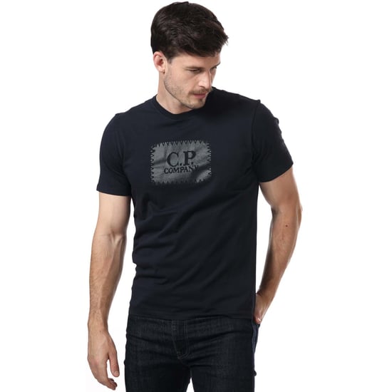 Men's C.P. Company Box Centre Logo T-Shirt in Navy