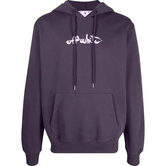 Off-White Script Logo Slim Fit Aubergine Hoodie