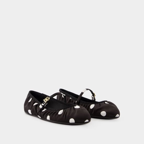 Ballerina's - Dolce&Gabbana - Katoen - Zwart/Wit - Image 1