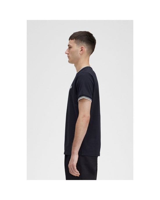 Fred Perry Twin Getipt Zwart T-Shirt - Image 4
