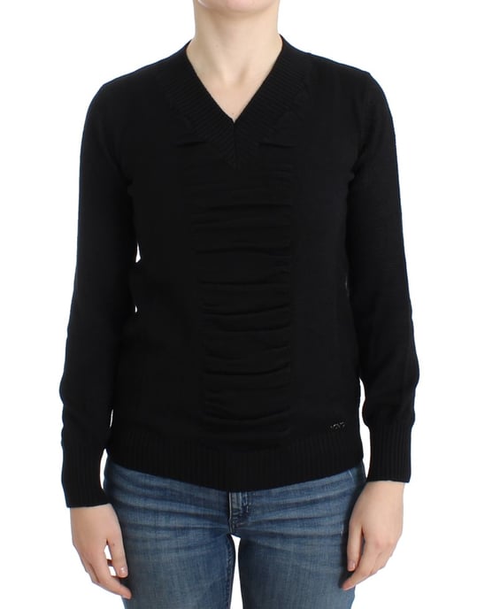 Costume National Women's Black V-neck wool sweater