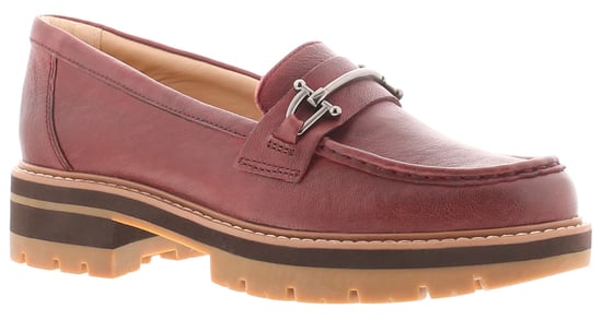 Clarks Dames Hakken Orianna Bit Leer Instapper rood - Image 1