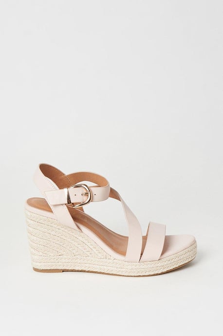 Wide Fit Rosalie Asymmetric Espadrille High Wedge Sandals