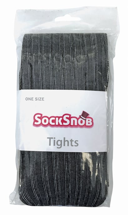 Sock Snob Dames80 denier ondoorzichtig patroon panty's - Geribbeld B / w - Image 2