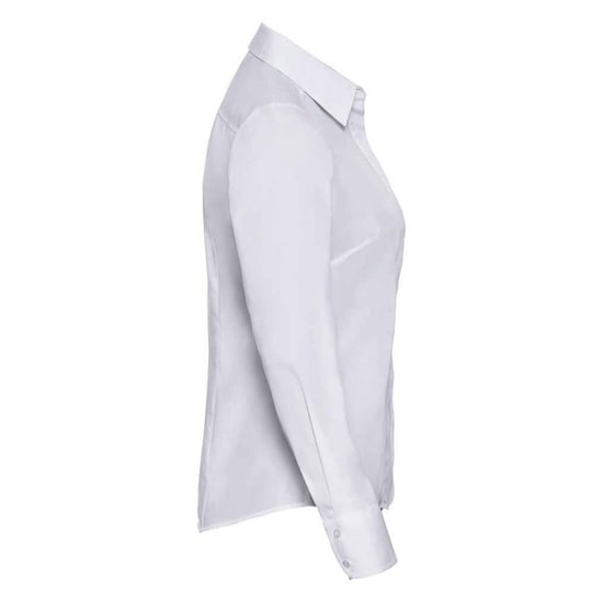 Russell Collection Dames/Dames Poplin met Lange Mouwen Formeel Overhemd (Wit) - Image 3