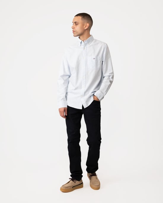 GANT Mens Regular Fit Long Sleeve Oxford Banker Stripe Shirt - Image 4