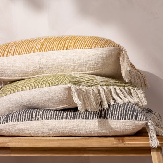 Yard Sono Ink Abstract Fringed Feather Filled Cushion - Image 5