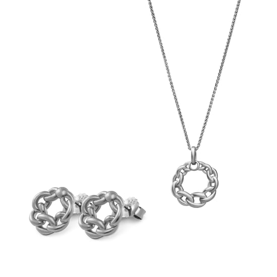 Orphelia 'Estelle' Dames 925 Sterling Zilveren Set: Ketting-Hanger + Oorknoppen - Zilver SET-7516 - Image 1
