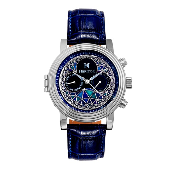 Heritor Automatic Legacy Leather-Band Watch w/Day/Date