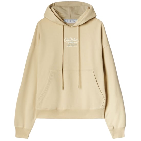 Off-White Script Logo Opposite Over Skate Fit Beige Hoodie