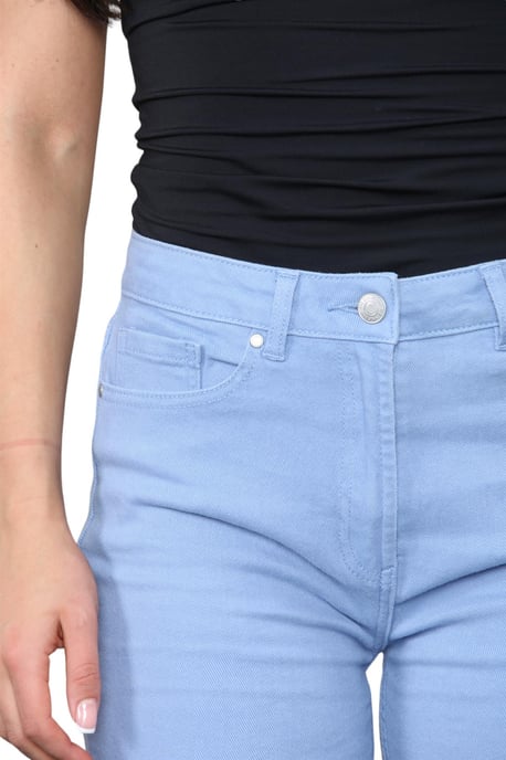 M&Co Dames jeans met hoge taille en taps toelopende rechte pijpen in hemelsblauw - Image 4