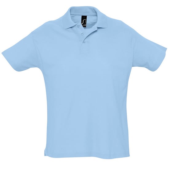 SOLS Heren Zomer II Pique Poloshirt met korte mouwen (Hemelsblauw) - Image 1