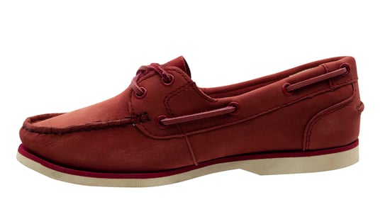 Timberland Classic Boat Unlined Red Leather Lace Up Womens Boat Shoes A14DV