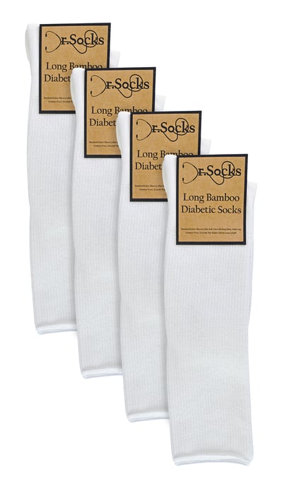 Dr.Socks - Kniehoge diabetessokken voor heren - Wit - Image 2