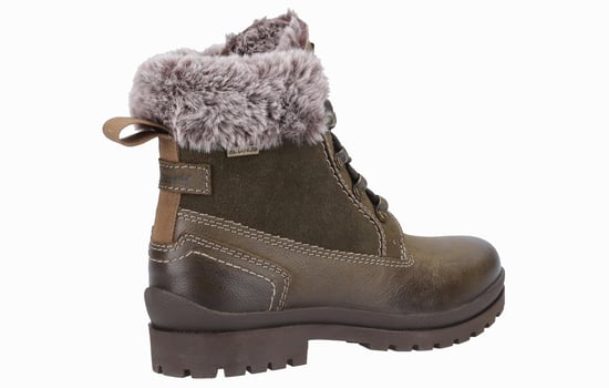 Cotswold Evenlode Leren Dames Khaki Winter Enkellaarzen - Image 3