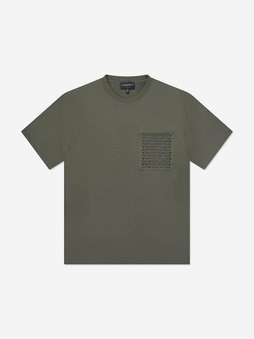Emporio Armani Boys Logo T-Shirt in Green