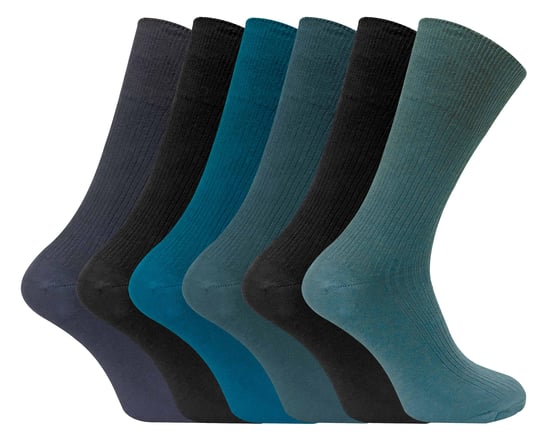 Set van 6 sokken zonder elastiek herensokken van 100% katoen - Blauw - Image 1