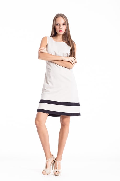 Stripe Detail Sleeveless Dress