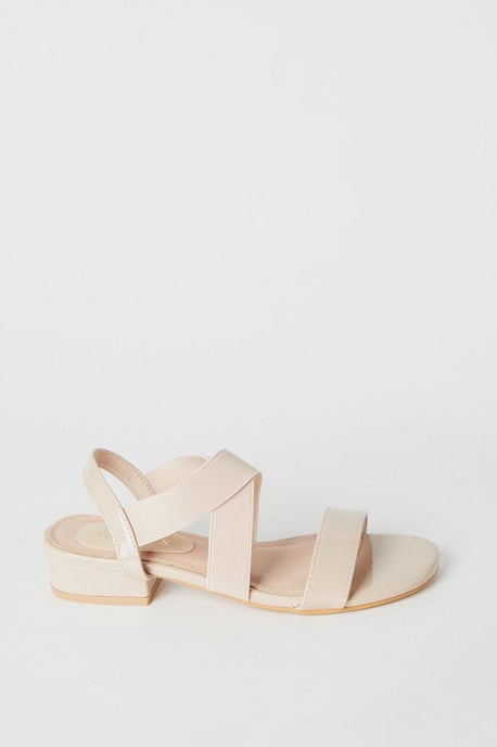 Sydney Elastic Cross Strap Low Heel Sandals