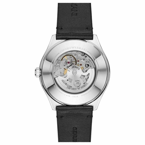 Emporio Armani AR60003 Automatisch zwart lederen herenhorloge - Image 3