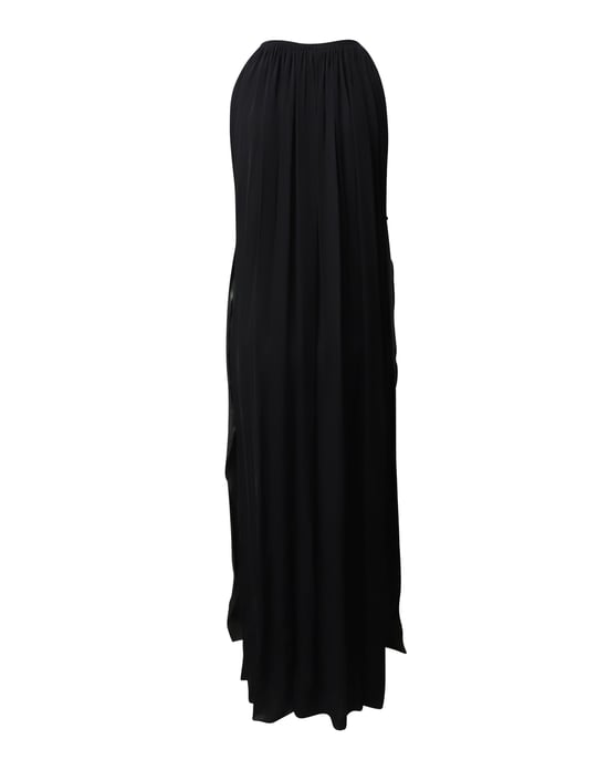 Lanvin Flower Applique Evening Dress in Black Silk - Image 2