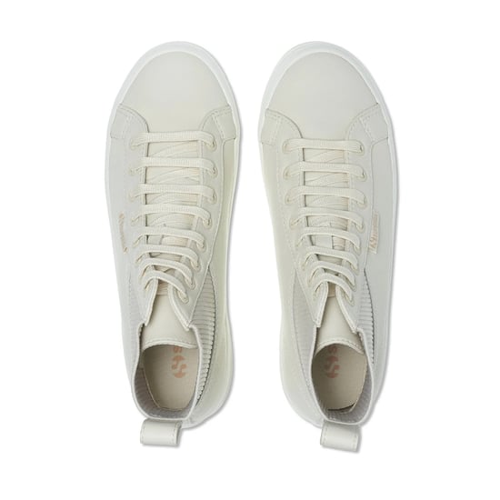 Superga Womens/Ladies 2644 Alpina Knitted Nappa Leather High Tops (Light Beige Eggshell/Avorio)